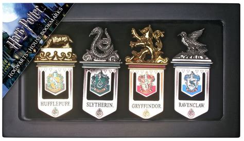 harry potter hogwarts house metal bookmarks set of 4|harry potter hogwarts noble collection.